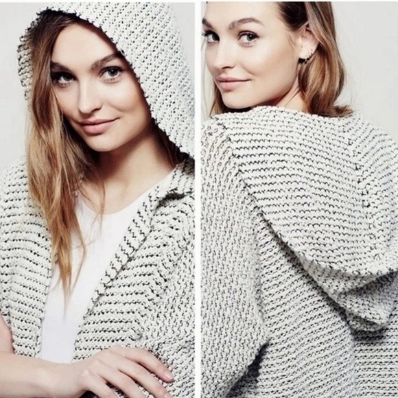 Free People Gray Hooded Cardigan - Picture 2 of 12